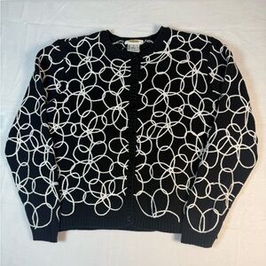 Talbot's Black and White Button-up Cardigan Size Medium